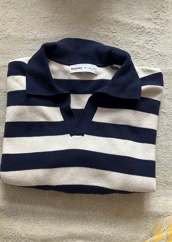 Bershka Çizgili Crop Triko Kadın Kazak - Görsel 2