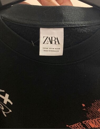 m Beden Zara Erkek baskılı Sweatshirt