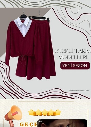 ETEKLİ GÖMLEKLİ TAKIM ???? KIRMIZISI DA MEVCUT
