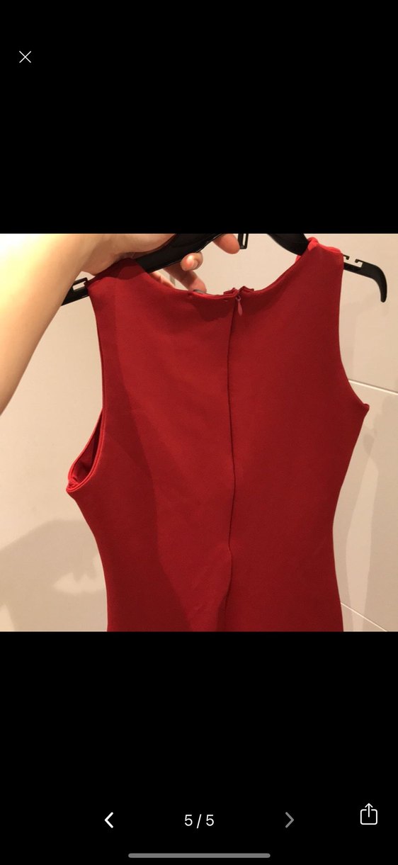 Kırmızı Kolsuz Elbise - Görsel 3