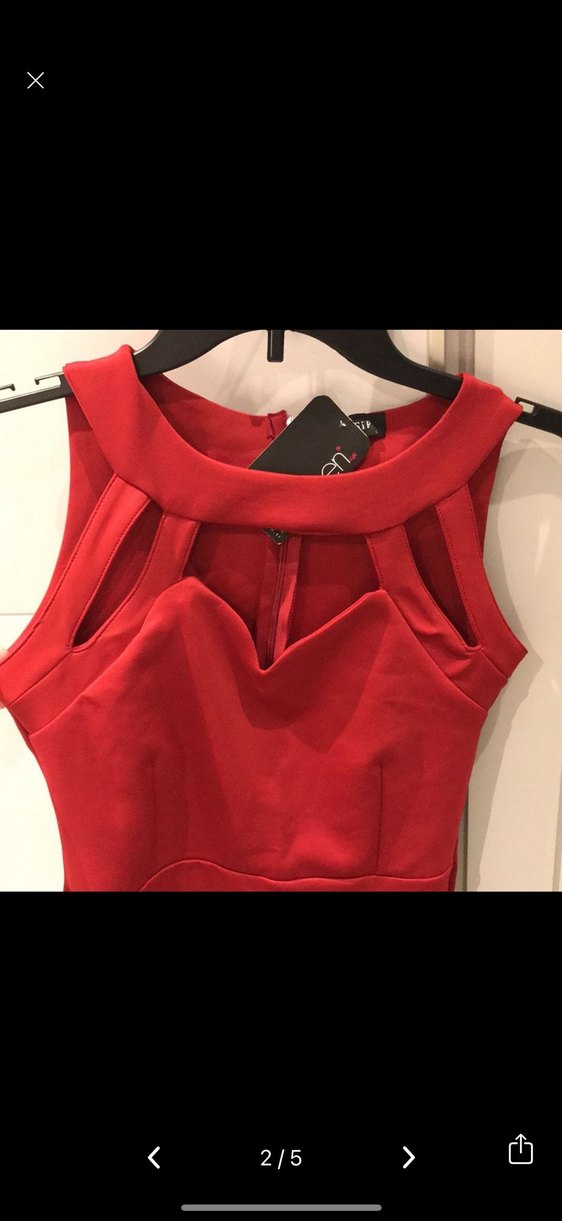 Kırmızı Kolsuz Elbise - Görsel 5