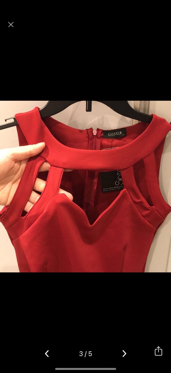 Kırmızı Kolsuz Elbise - Görsel 4