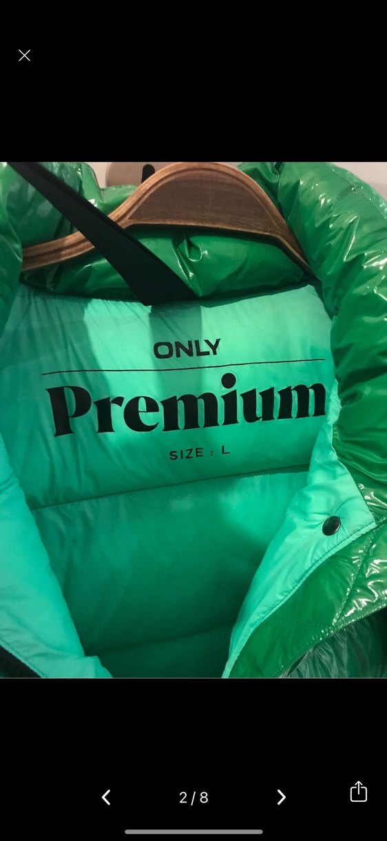 Parlak Yeşil Kadın şişme Mont - Görsel 2