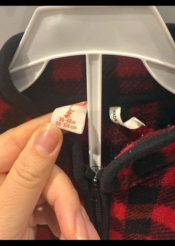 Kırmızı Ekose Fermuarlı Erkek Çocuk Ceketi - Görsel 2