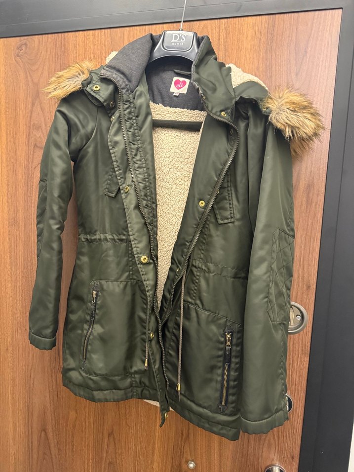 Kürk Detaylı Gri Deri Kadın Ceket - Görsel 2