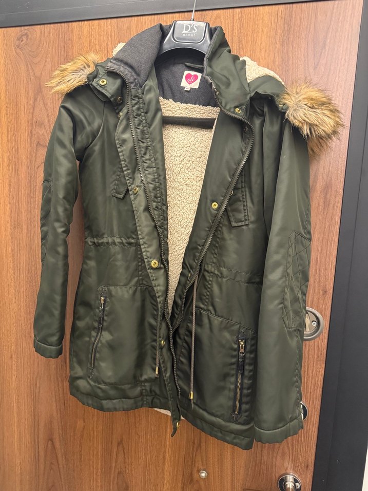 Kürk Detaylı Gri Deri Kadın Ceket - Görsel 3