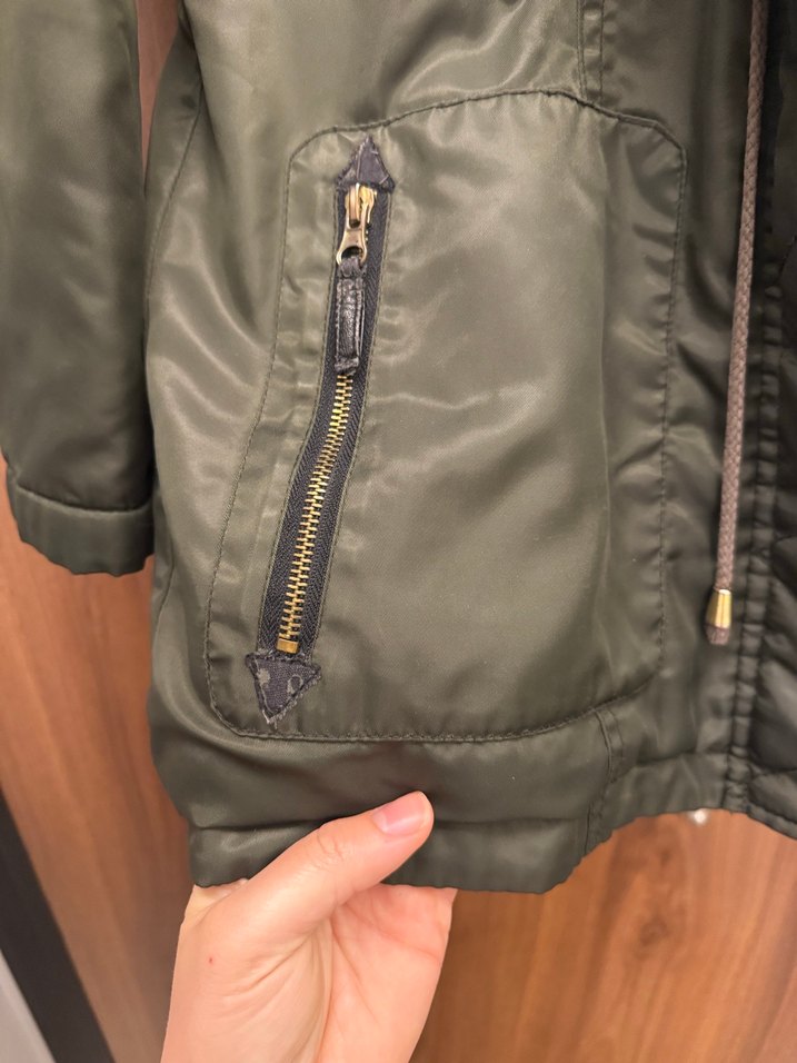 Kürk Detaylı Gri Deri Kadın Ceket - Görsel 5