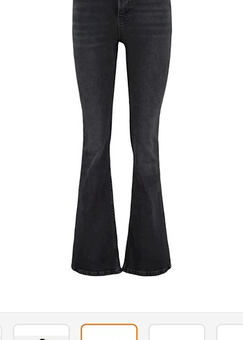 34 Beden siyah Renk Flare İspanyol Jean kot pantolon