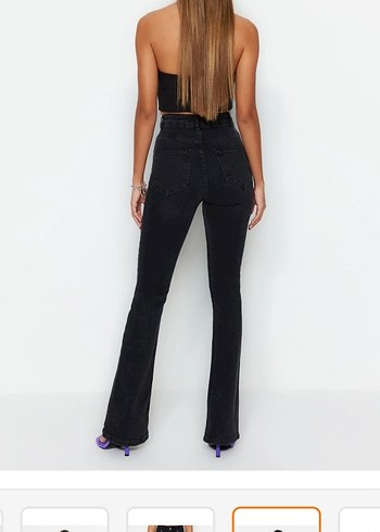34 Beden Flare İspanyol Jean kot pantolon