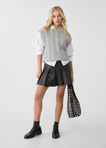 Stradivarius Deri Mini Etek