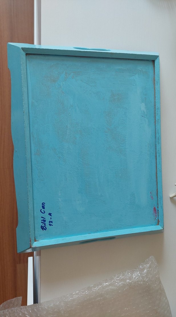 Mavi Ahşap tepsi - Görsel 2