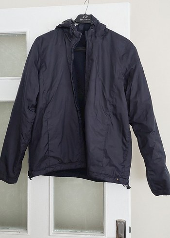 Gri kadi Kapüşonlu Fermuarlı Yağmurluk - Görsel 3