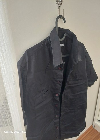 Erkek Siyah Kısa Kollu Gömlek - Görsel 2