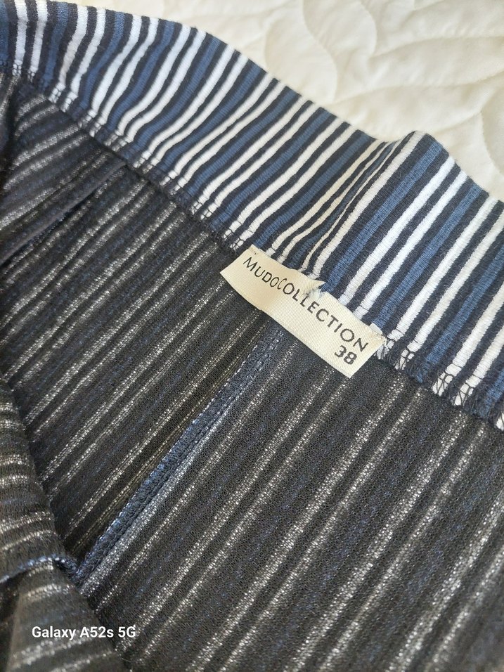 Kadın Geniş Kesim Çizgili Pantolon - Görsel 3