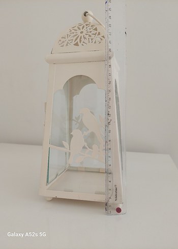 Beyaz Kuş Desenli Mumluk - Görsel 3