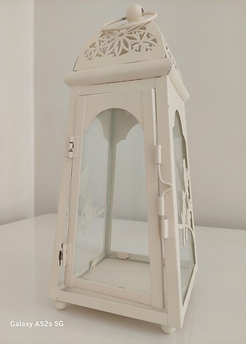 Beyaz Kuş Desenli Mumluk - Görsel 2