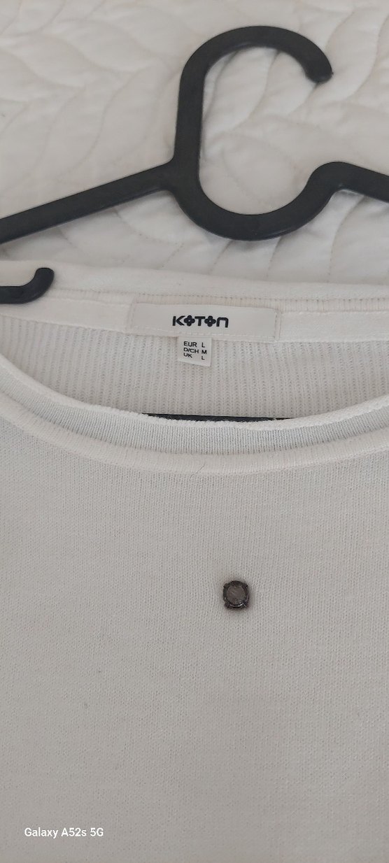 Krem triko uzun kollu kazak - Görsel 2