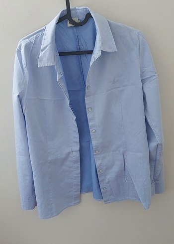 Mavi Düğmeli Kadın Gömlek - Görsel 2