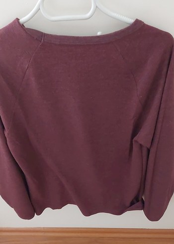 Bordo  Uzun Kollu  ince Sweatshirt - Görsel 2