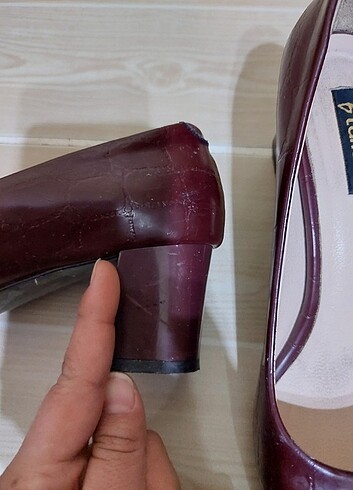 39 Beden bordo Renk Kemal tanca kadin topuklu ayakkabi