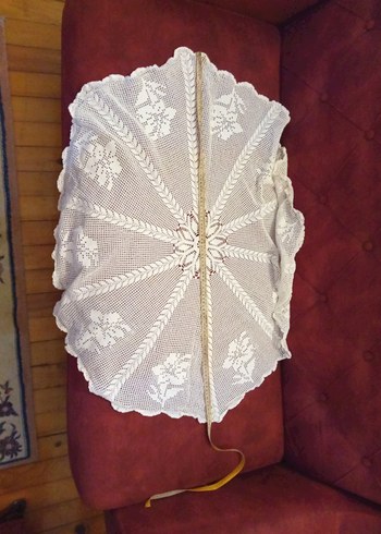 El Örgüsü Beyaz Dantel Örtü - Görsel 5