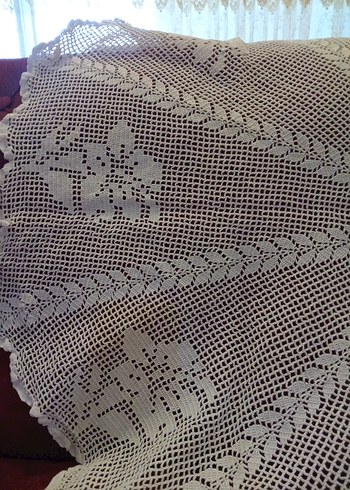 El Örgüsü Beyaz Dantel Örtü - Görsel 2