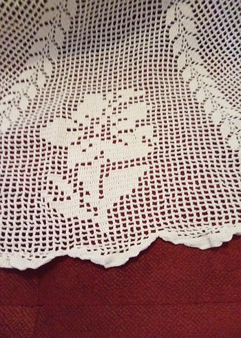 El Örgüsü Beyaz Dantel Örtü - Görsel 4