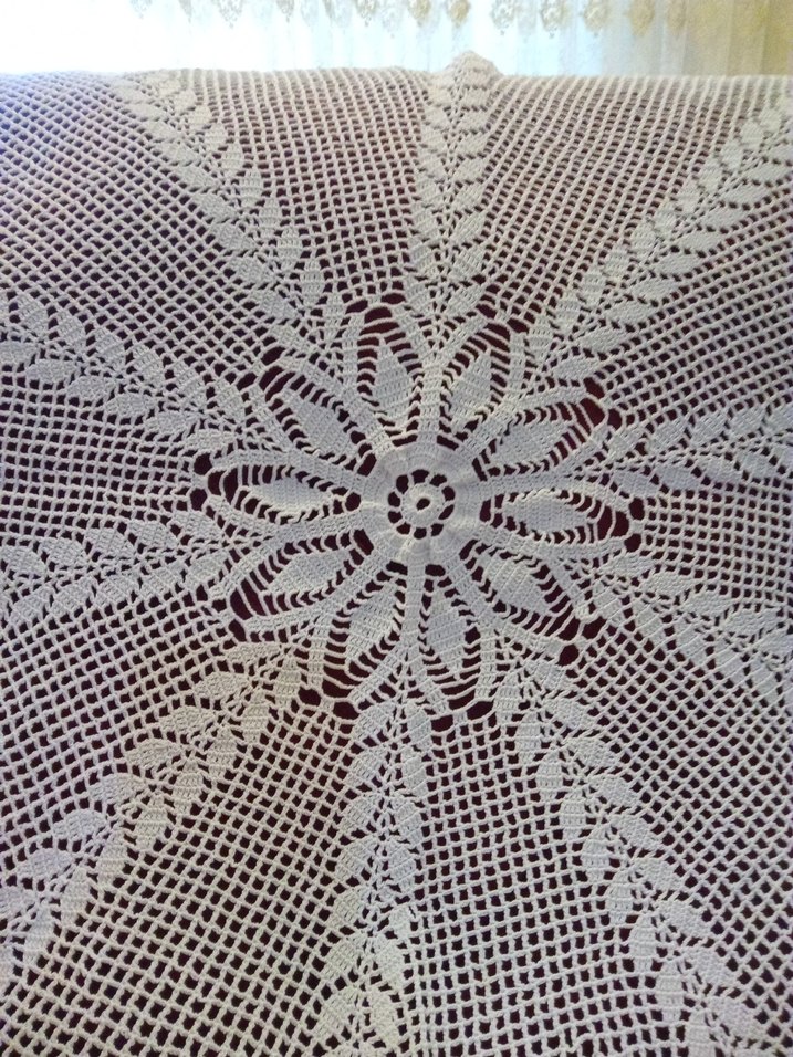 El Örgüsü Beyaz Dantel Örtü - Görsel 3