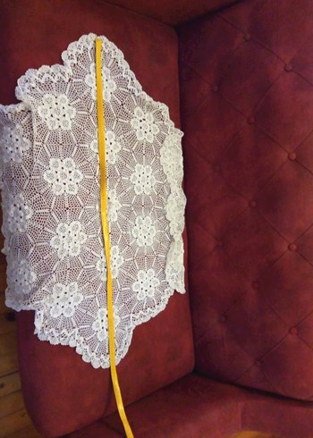 Geleneksel Beyaz Örgü Dantel Örtü - Görsel 5