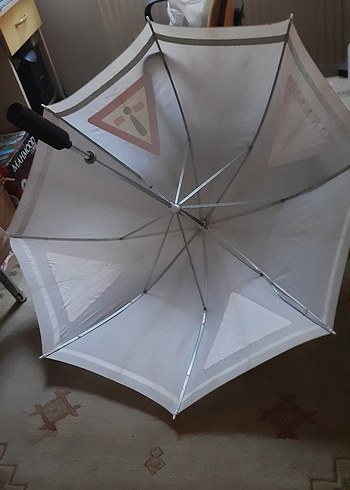 Dev alman malıTokalı Beyaz Kadın Şemsiye - Görsel 5