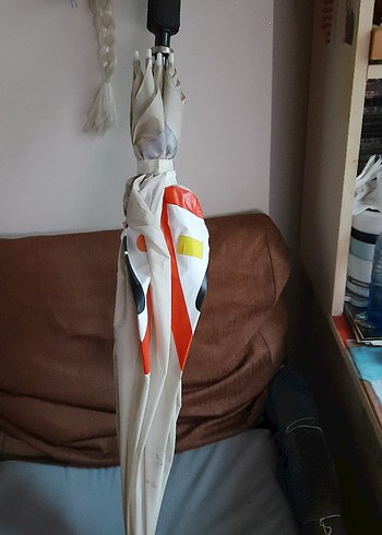 Dev alman malıTokalı Beyaz Kadın Şemsiye - Görsel 7