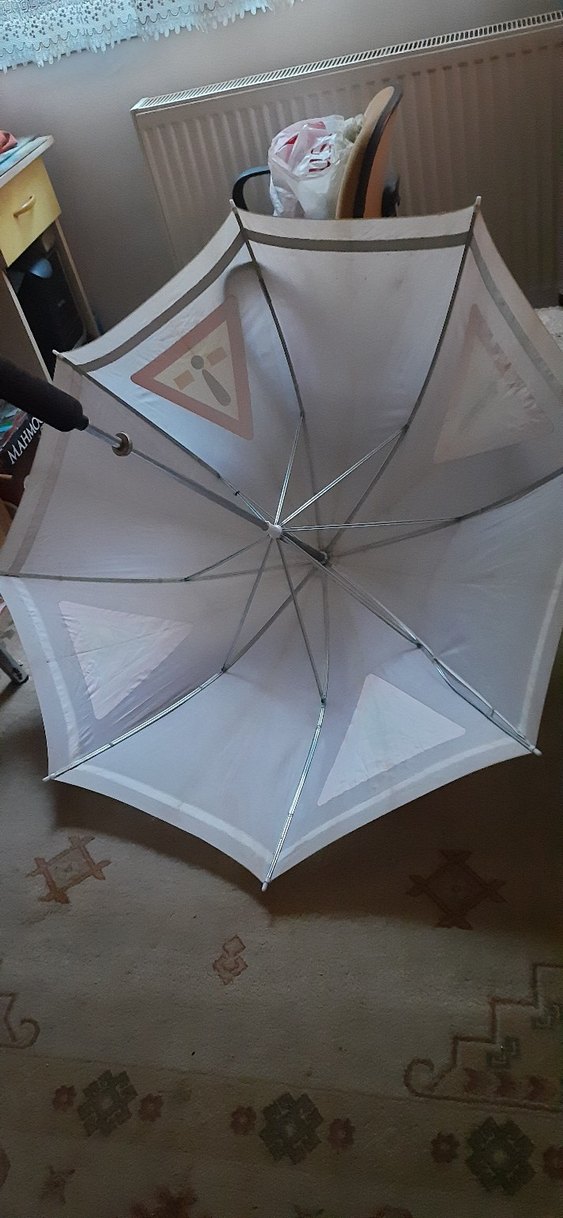 Dev alman malıTokalı Beyaz Kadın Şemsiye - Görsel 4