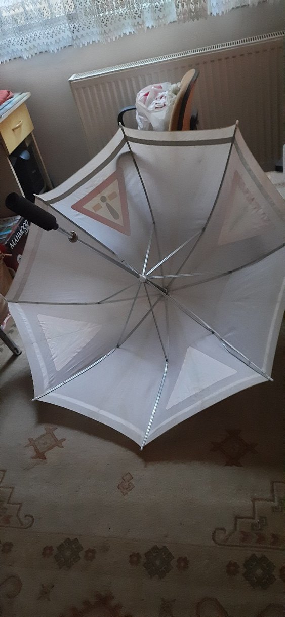 Dev alman malıTokalı Beyaz Kadın Şemsiye - Görsel 5