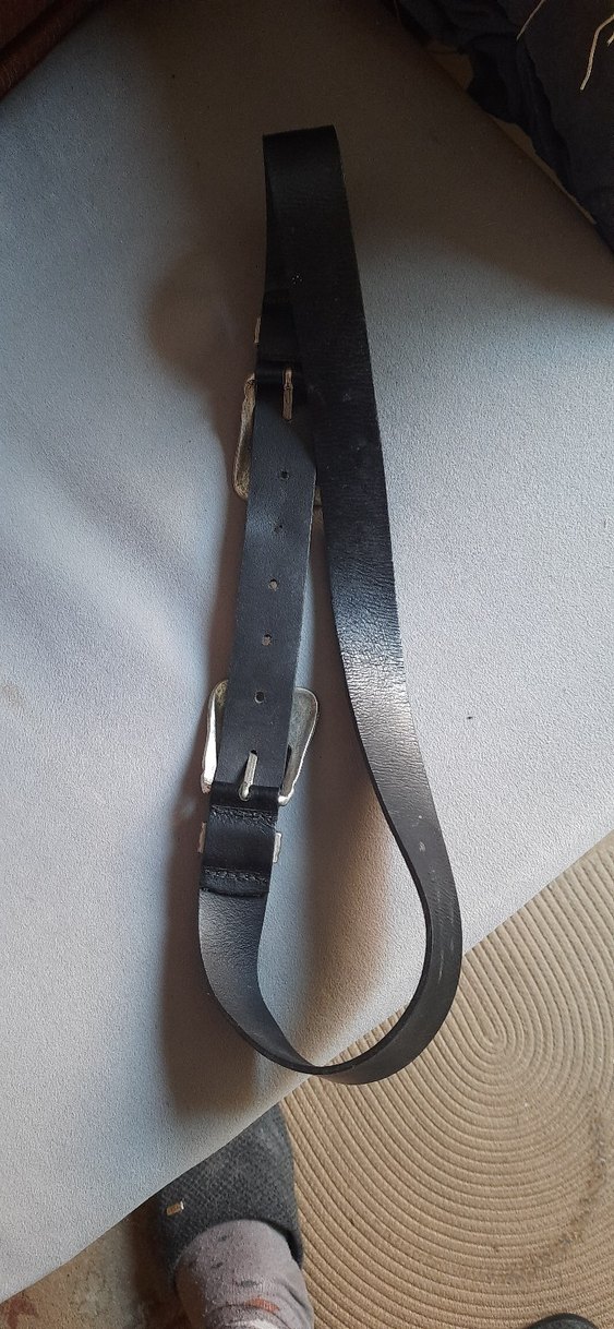 Kadın Deri  Çift Tokalı  Antika Vintage Kemer - Görsel 2