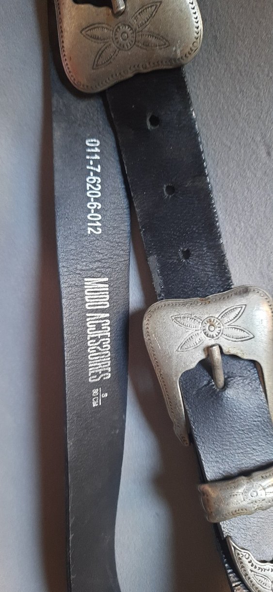 Kadın Deri  Çift Tokalı  Antika Vintage Kemer - Görsel 3