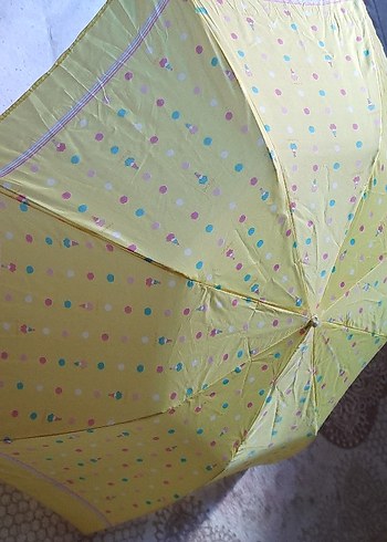 Sarı Pileli Kadın Şemsiye - Görsel 3