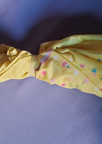 Sarı Pileli Kadın Şemsiye - Görsel 4