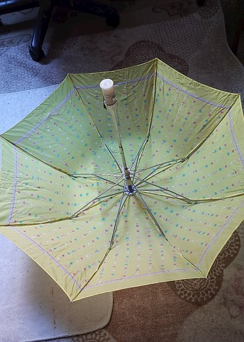 Sarı Pileli Kadın Şemsiye - Görsel 2