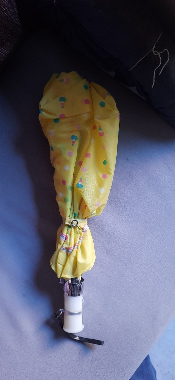 Sarı Pileli Kadın Şemsiye - Görsel 5