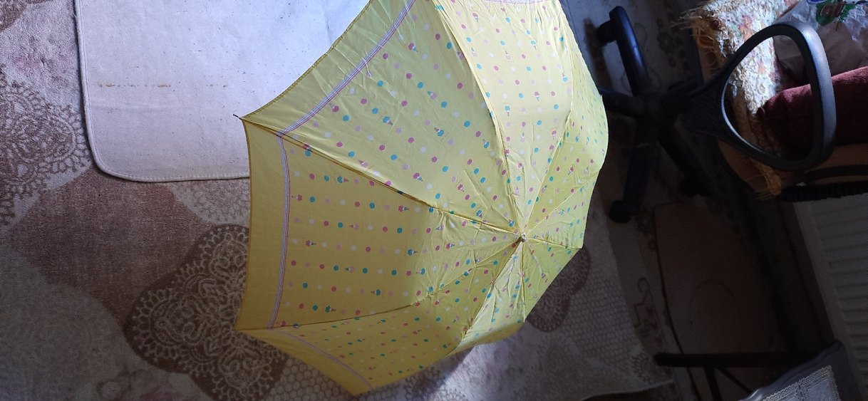 Sarı Pileli Kadın Şemsiye - Görsel 3