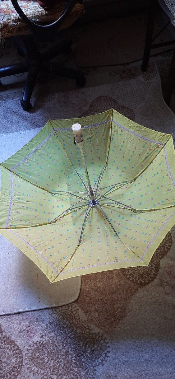 Sarı Pileli Kadın Şemsiye - Görsel 2