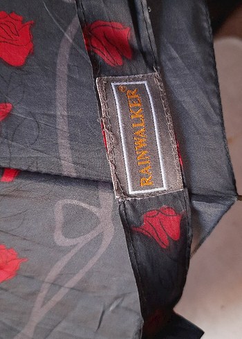 Şeffaf Gri Kırmızı Gül Desenli Kadın Şemsiye - Görsel 4