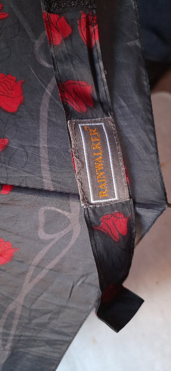 Şeffaf Gri Kırmızı Gül Desenli Kadın Şemsiye - Görsel 4