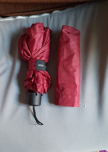 Püsküllü Koyu Kırmızı Kadın Şemsiye(bordo renkli) - Görsel 7