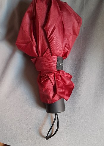 Püsküllü Koyu Kırmızı Kadın Şemsiye(bordo renkli) - Görsel 4