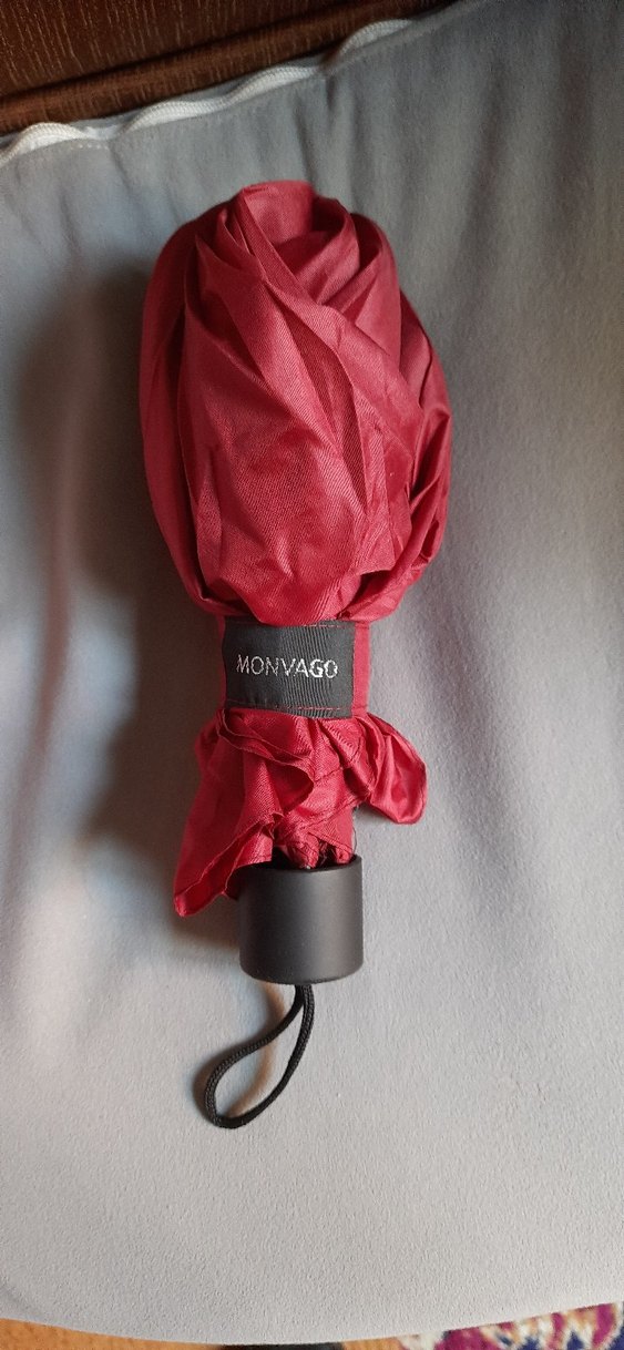 Püsküllü Koyu Kırmızı Kadın Şemsiye(bordo renkli) - Görsel 5