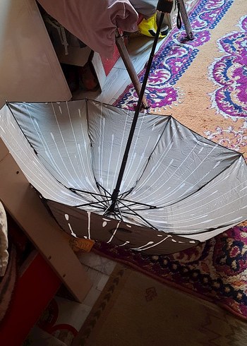 Püsküllü Siyah Bohem Kadın Şemsiye - Görsel 2