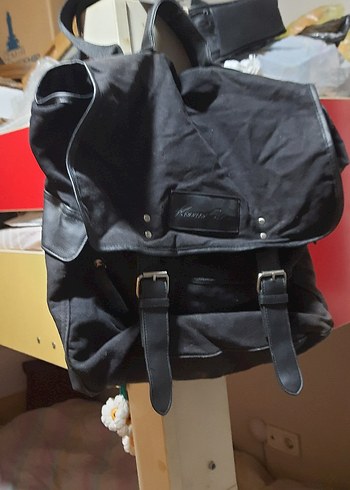 Kadın Siyah Deri Tokalı Sırt Çantası - Görsel 2