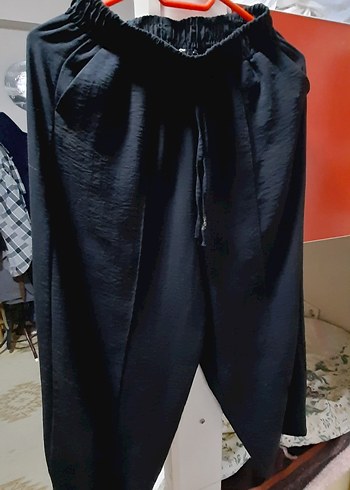 Siyah Salaş Kadın Kumaş Pantolon - Görsel 3