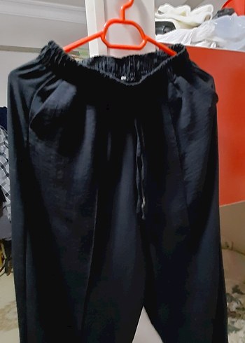 Siyah Salaş Kadın Kumaş Pantolon - Görsel 2